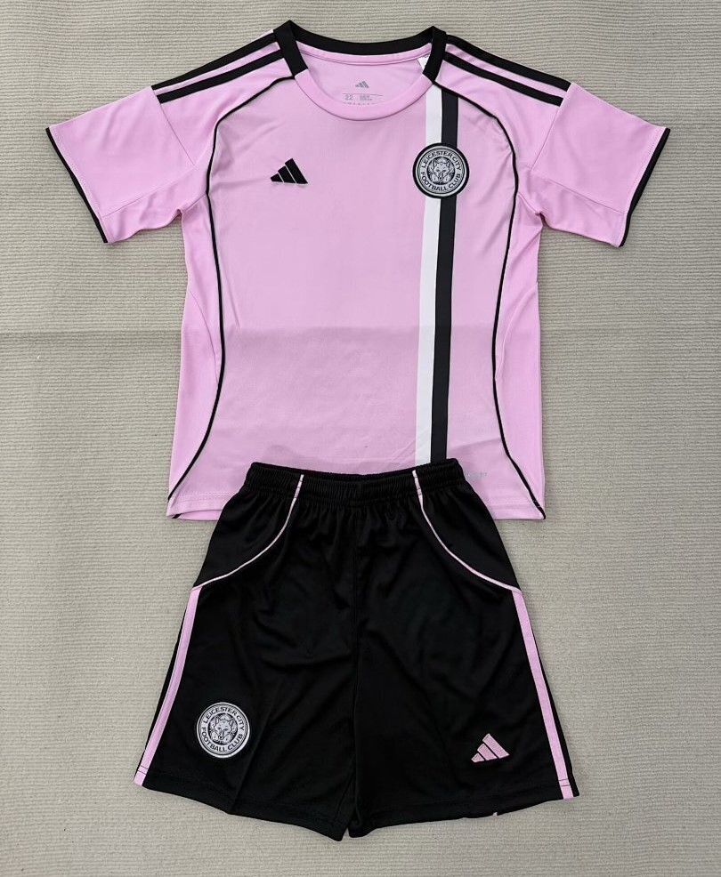 Kids-Leicester City 25/26 Third Pink Soccer Jersey